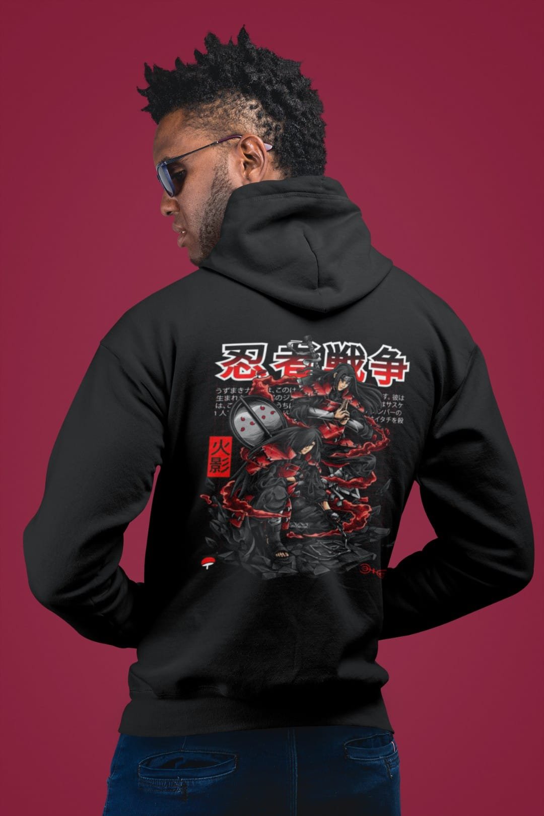 Madara & Hashirama Hooded Sweatshirt – Black