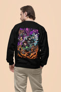 Demon Slayer Sweatshirt – Tanjiro & Muichiro Print, 100% Cotton, Black Unisex Regular Fit, Bio-Washed by dudle