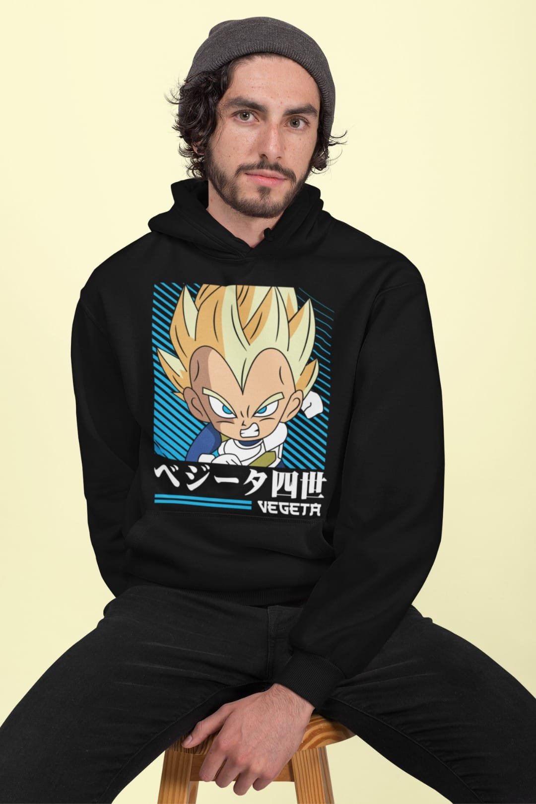 Vegeta Chibi Hooded Sweatshirt – Black