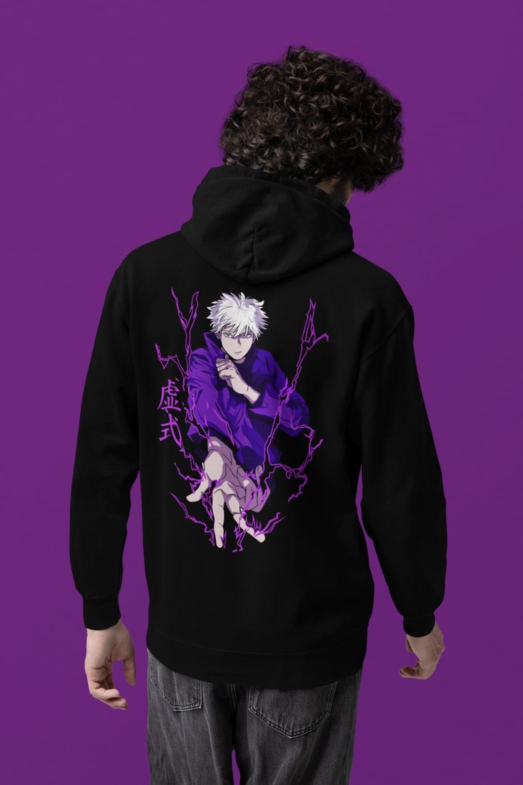 Gojo Satoru Hooded Sweatshirt – Black