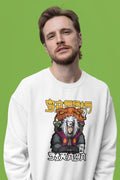 Jiraya White Sweatshirt – 100% Cotton, Bio-Washed Premium Sweatshirt by dudle