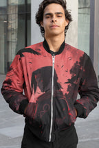 Men’s Black AOP Bomber Jacket with Itachi Uchiha Print