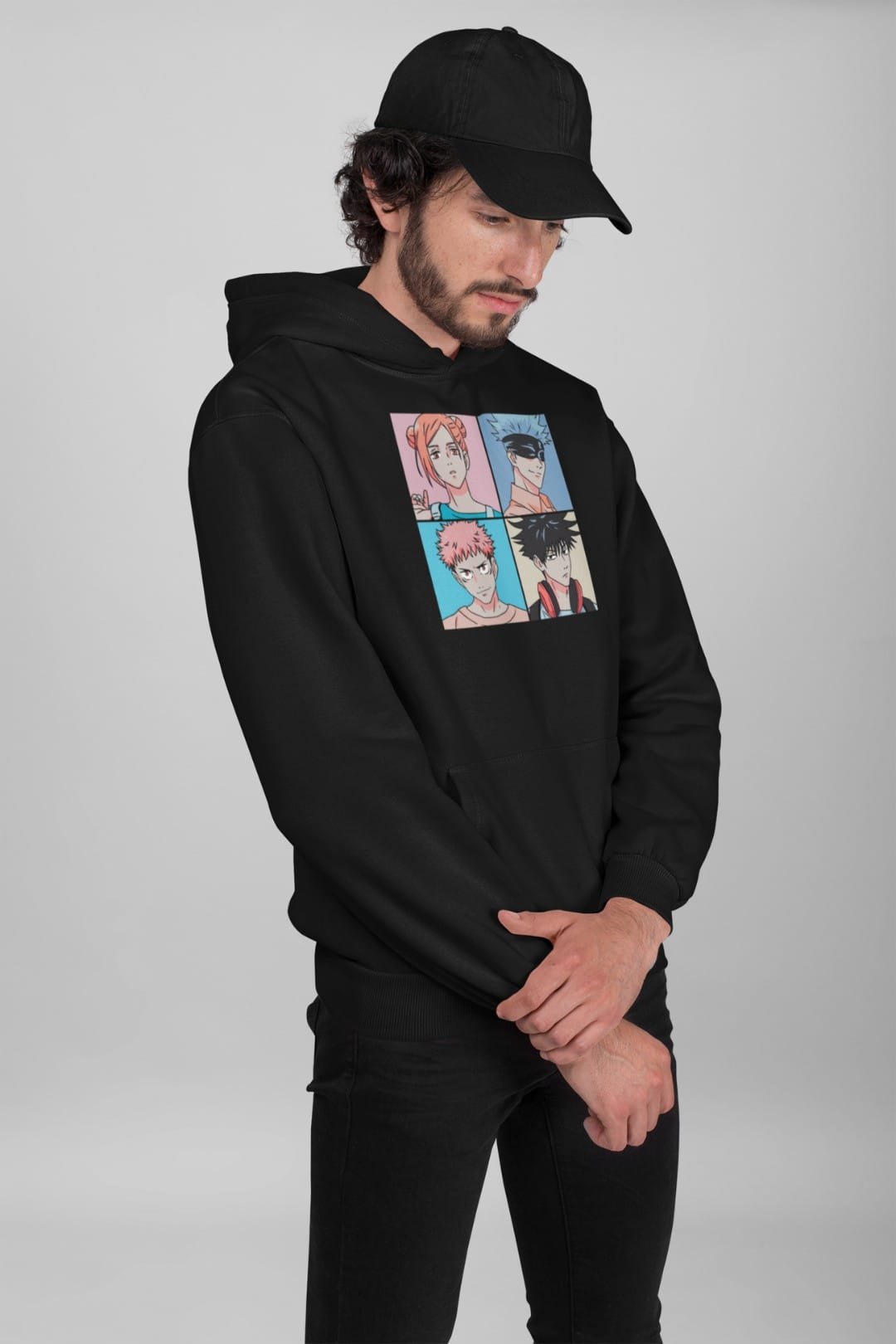 Team Jujutsu Hooded Sweatshirt – Black & White
