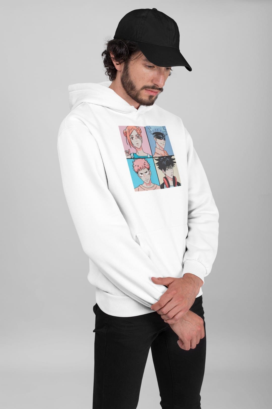 Team Jujutsu Hooded Sweatshirt – Black & White