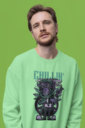 Chilling Monkey Sweatshirt – 100% Cotton, Bio-Washed Premium Sweatshirt by dudle