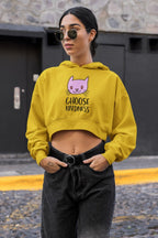 Women’s Cropped Hoodie – Super Combed ‘Choose Kindness’ Crop Hoodie