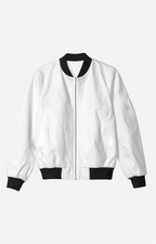 Unisex White Color Bomber Jacket