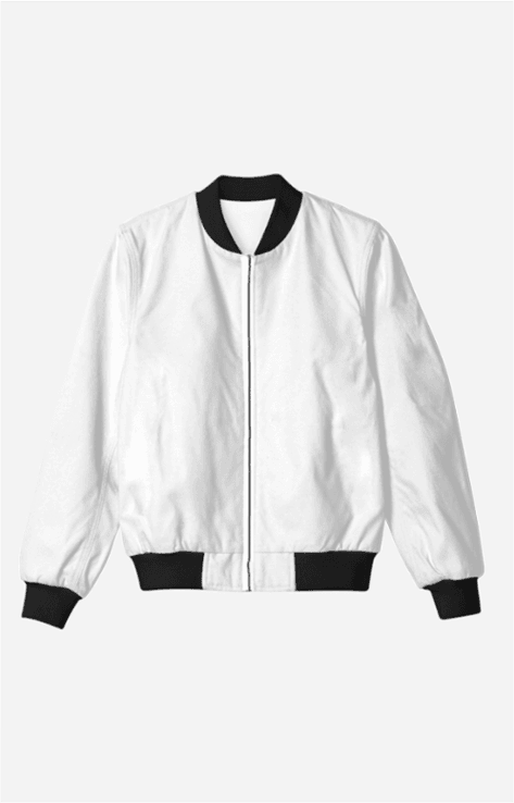 Unisex White Color Bomber Jacket