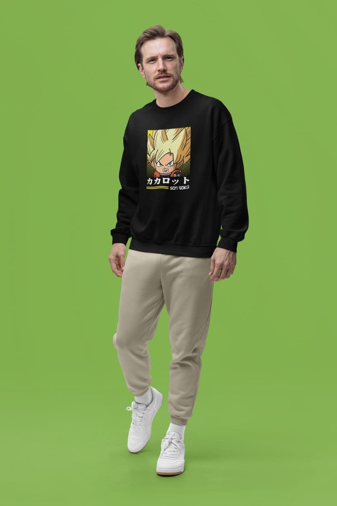 Goku Chibi Sweatshirt – 100% Cotton, Bio-Washed Premium Sweatshirt by dudle