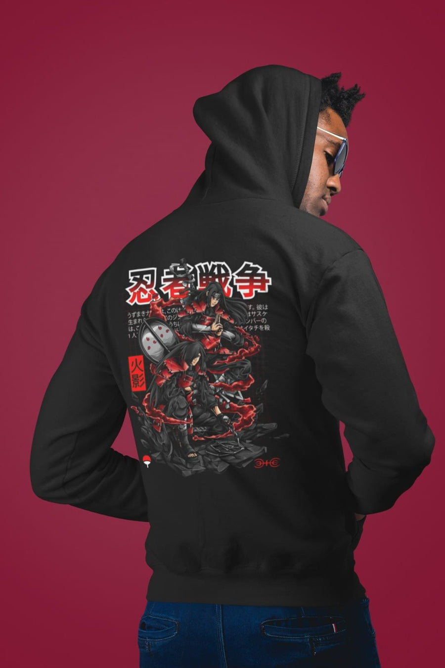 Madara & Hashirama Hooded Sweatshirt – Black