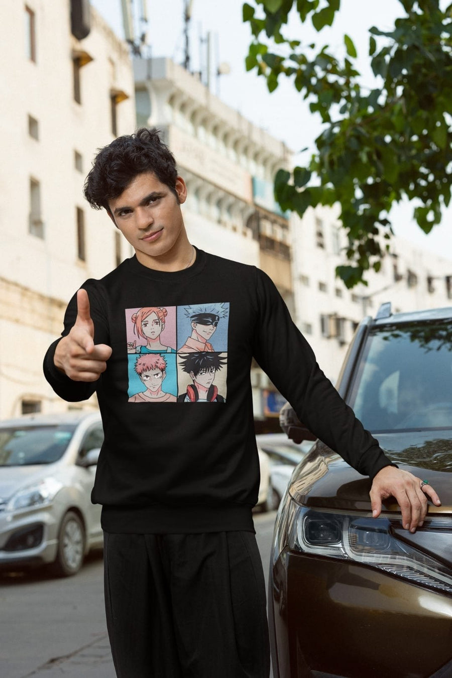Jujutsu Kaisen Sweatshirt – 100% Cotton, Bio-Washed Black Sweatshirt by dudle