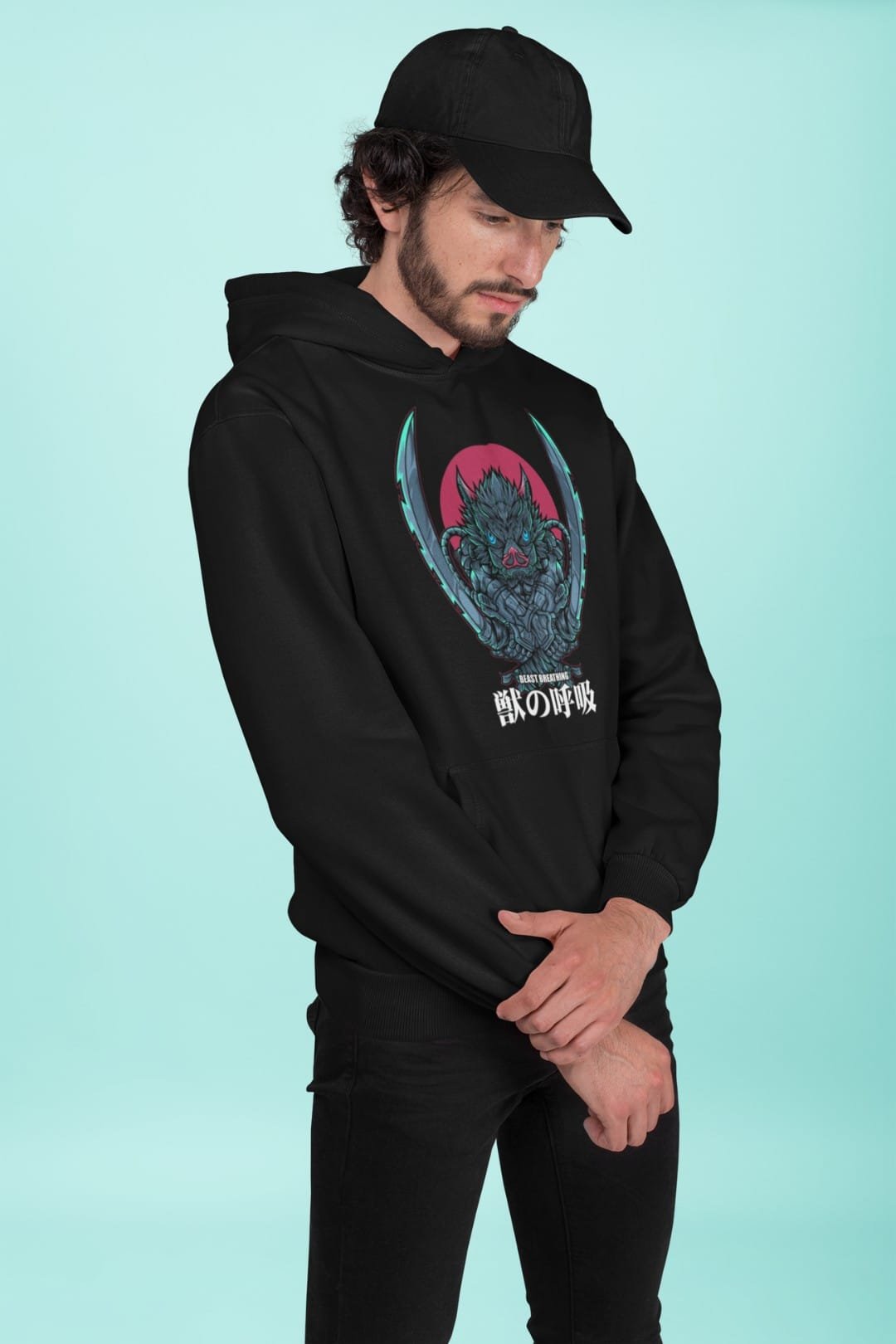 Inosuke Hooded Sweatshirt – Black & White