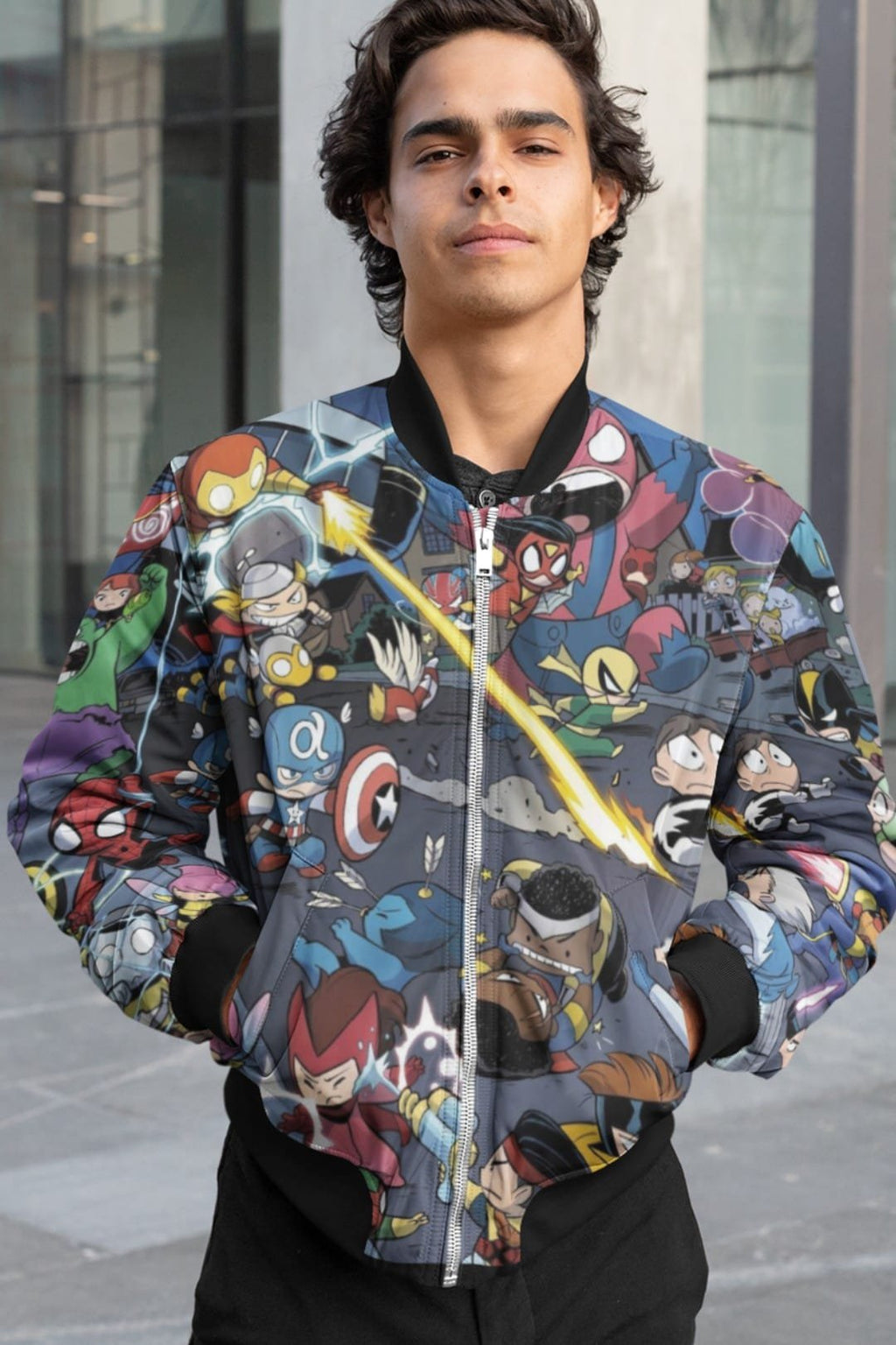 Men’s Marvel Comic AOP Bomber Jacket