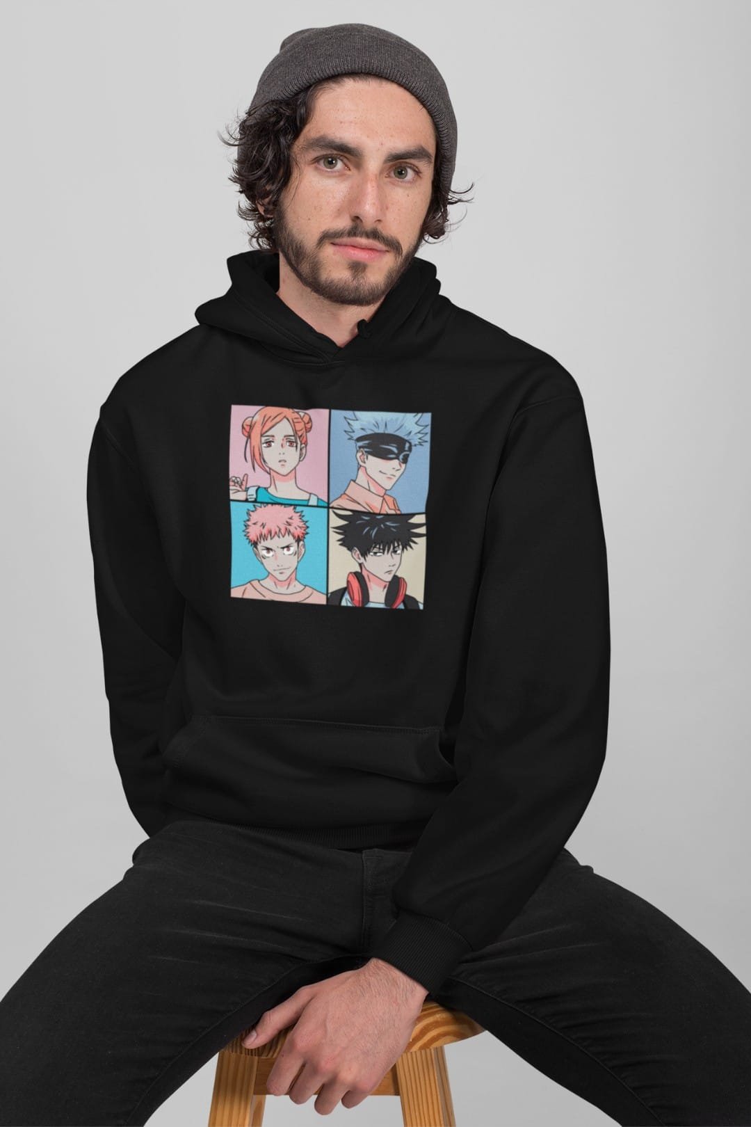 Team Jujutsu Hooded Sweatshirt – Black & White