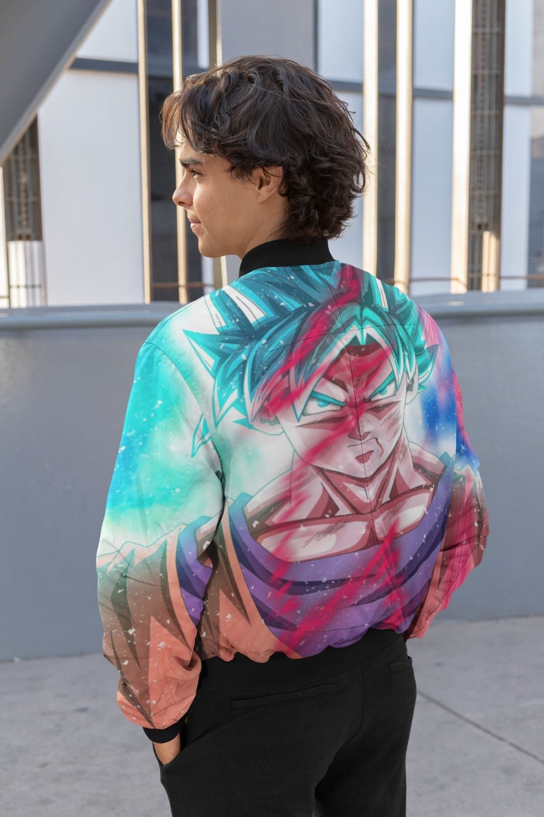 Goku Blue AOP Bomber Jacket for Men