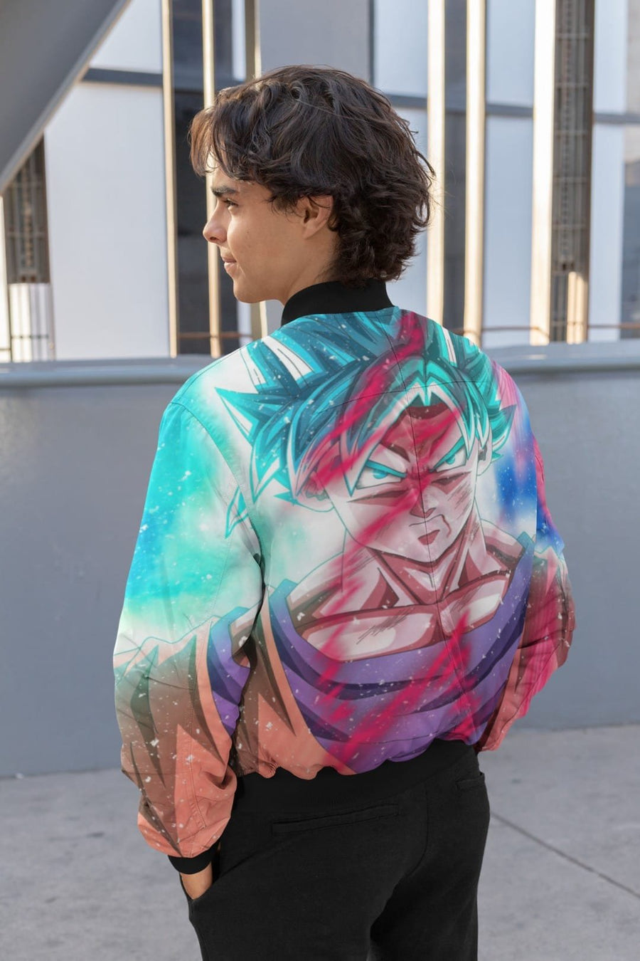 Goku Blue AOP Bomber Jacket for Men