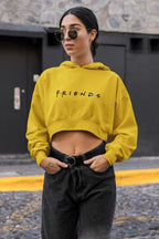 Women’s Cropped Hoodie with Friends Title Print – Trendy Cotton Hoodie