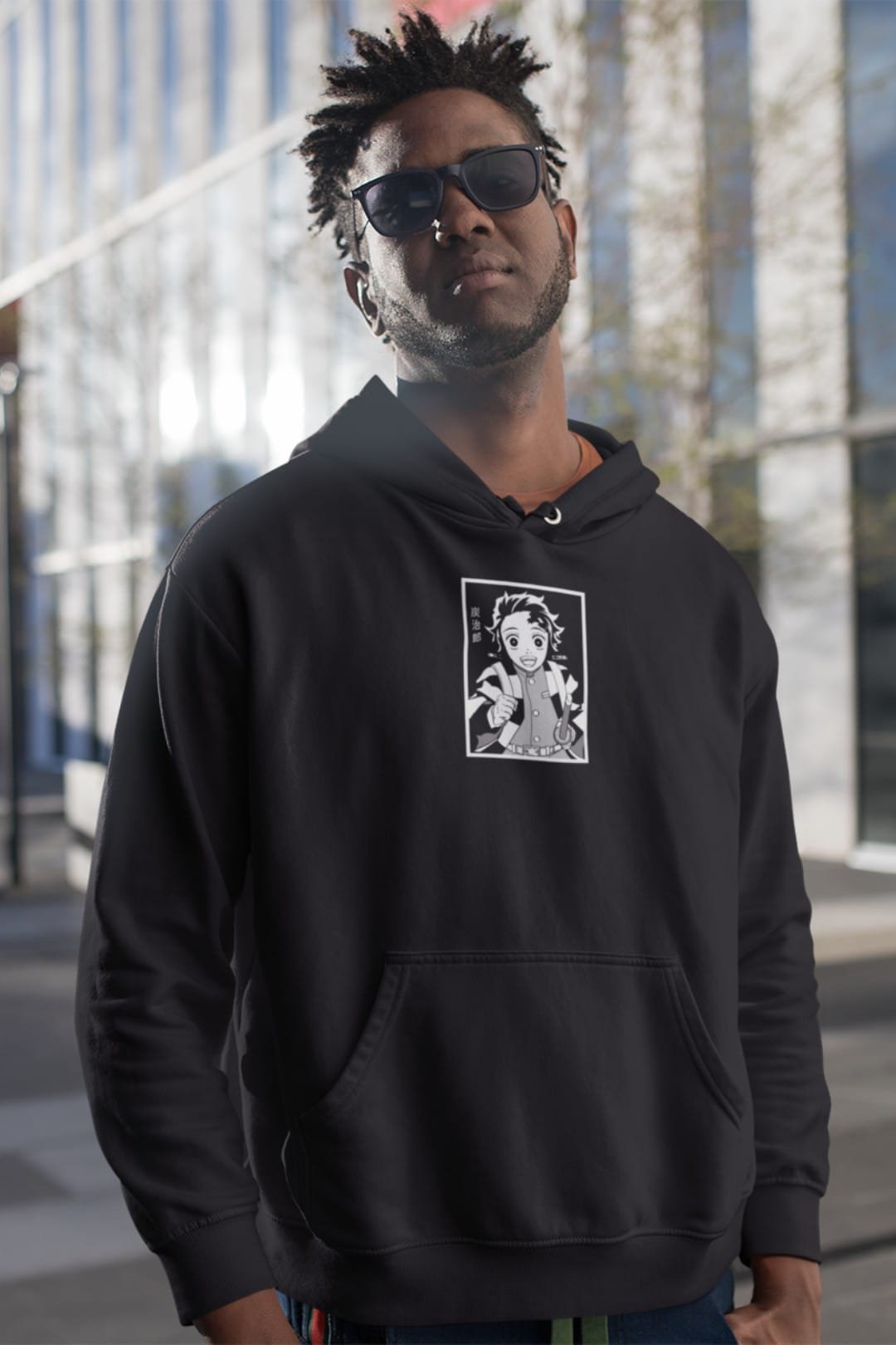 Tanjiro Kamado Hooded Sweatshirt – Black