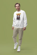 Jiraya White Sweatshirt – 100% Cotton, Bio-Washed Premium Sweatshirt by dudle