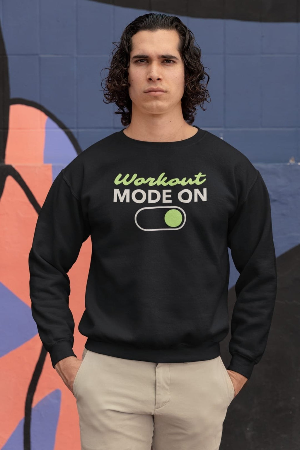 Workout Sweatshirt – 100% Cotton, Bio-Washed Premium Sweatshirt Print by dudle