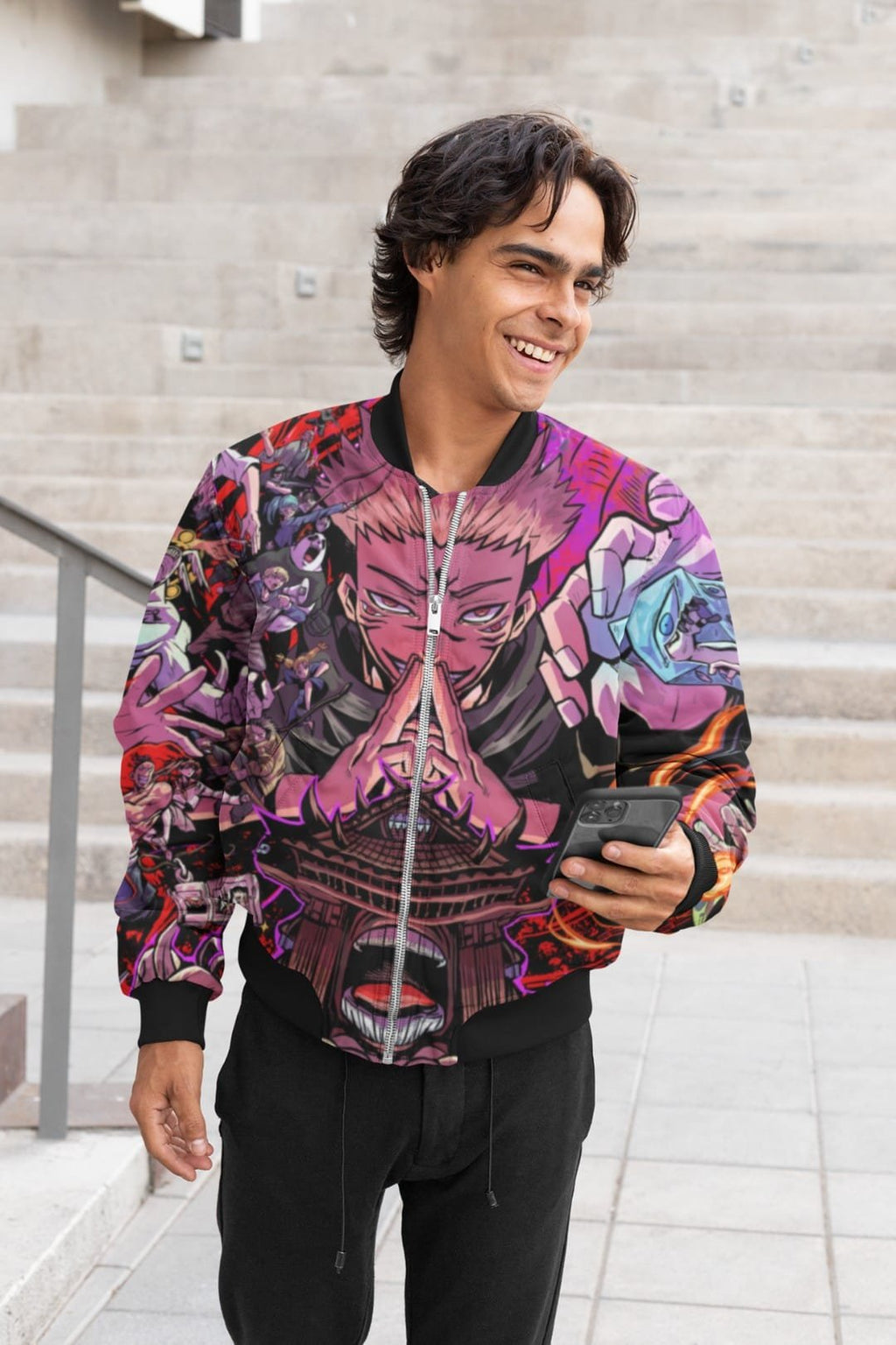 Sukuna Bomber Jacket – AOP Jujutsu Kaisen Jacket