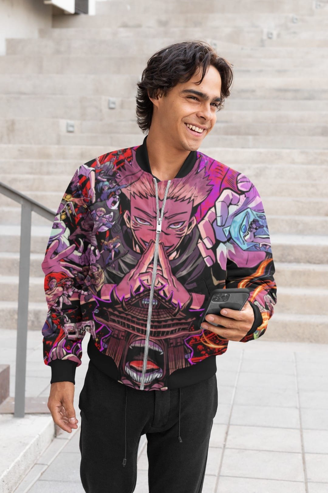 Sukuna Bomber Jacket – AOP Jujutsu Kaisen Jacket