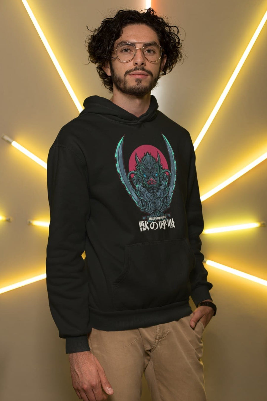 Inosuke Hooded Sweatshirt – Black & White