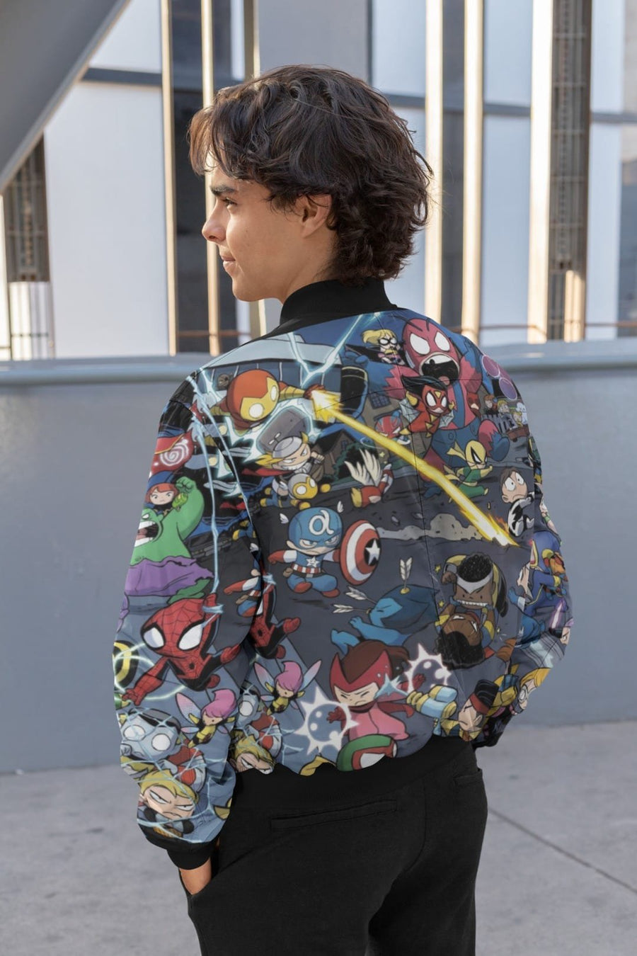 Men’s Marvel Comic AOP Bomber Jacket