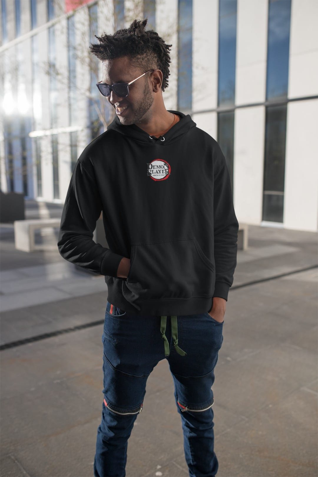Tanjiro & Muichiro Hooded Sweatshirt – Black