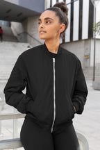 Unisex Black Color Bomber Jacket