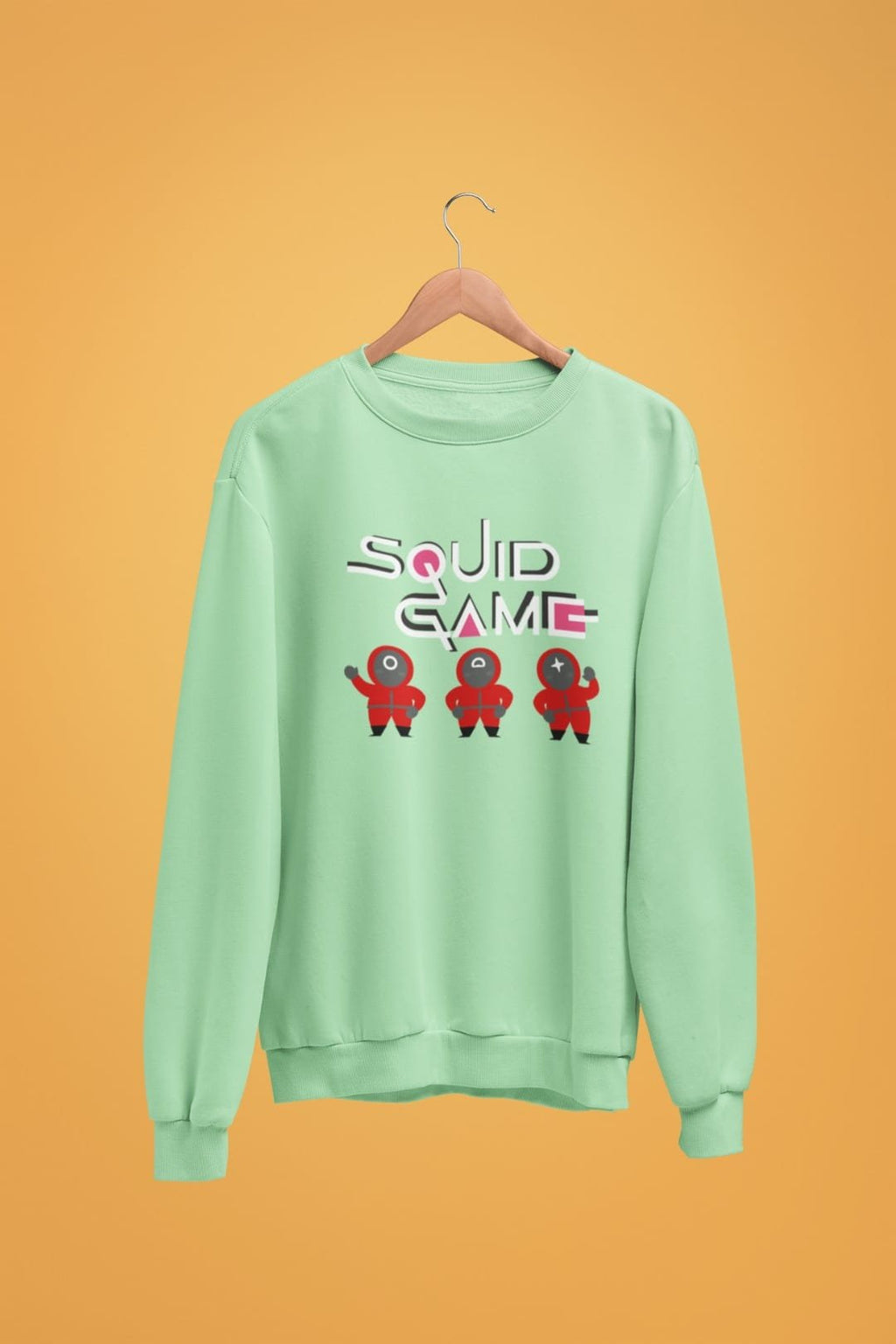 Squid Game Sweatshirt – 100% Cotton Unisex Winterwear in Black, Baby Blue & Mint | Trendy Winter Clothing