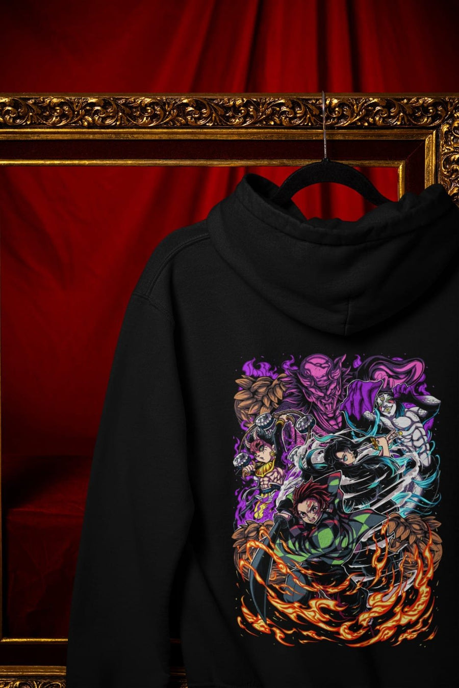Tanjiro & Muichiro Hooded Sweatshirt – Black