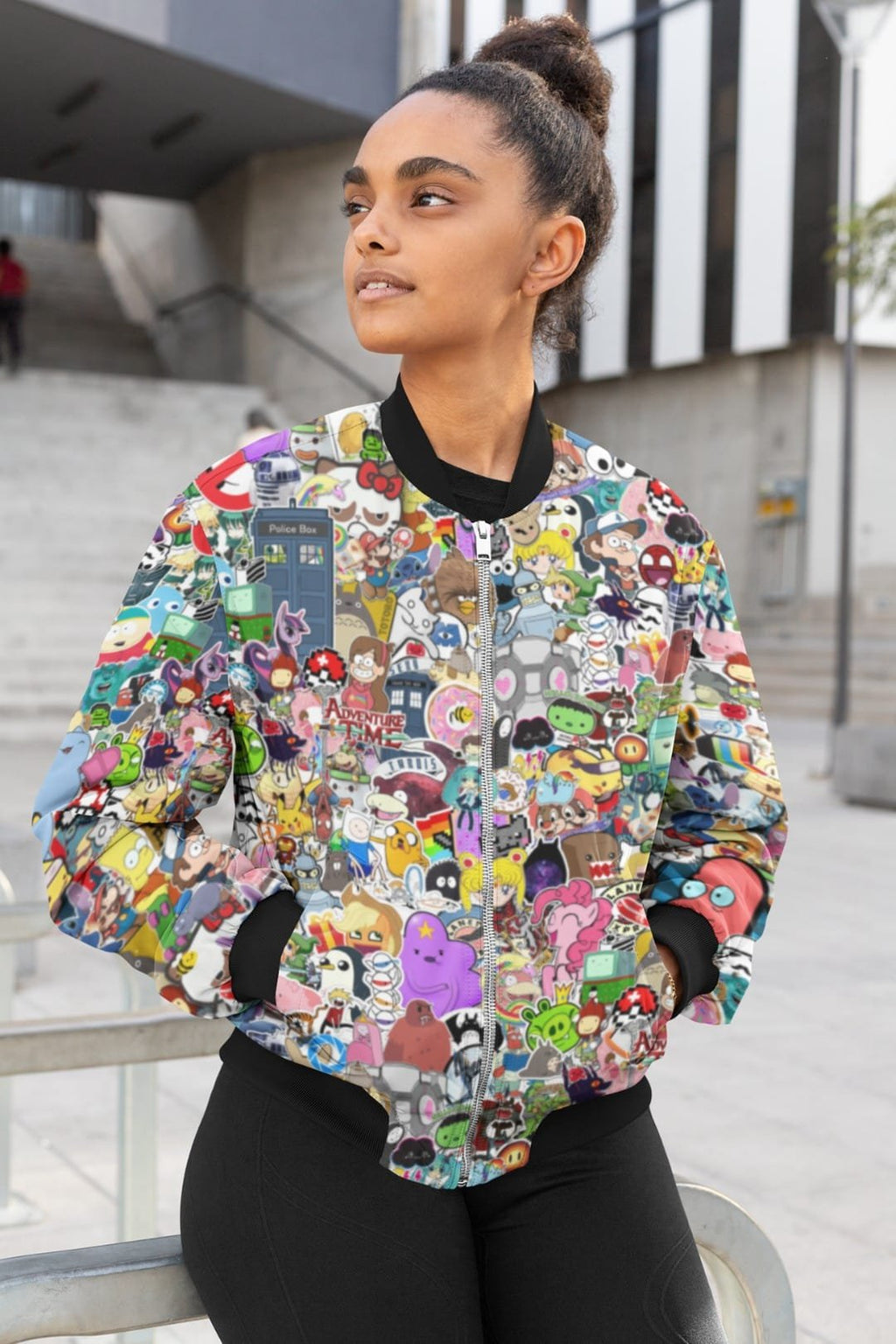 Men’s Adventure Time AOP Bomber Jacket
