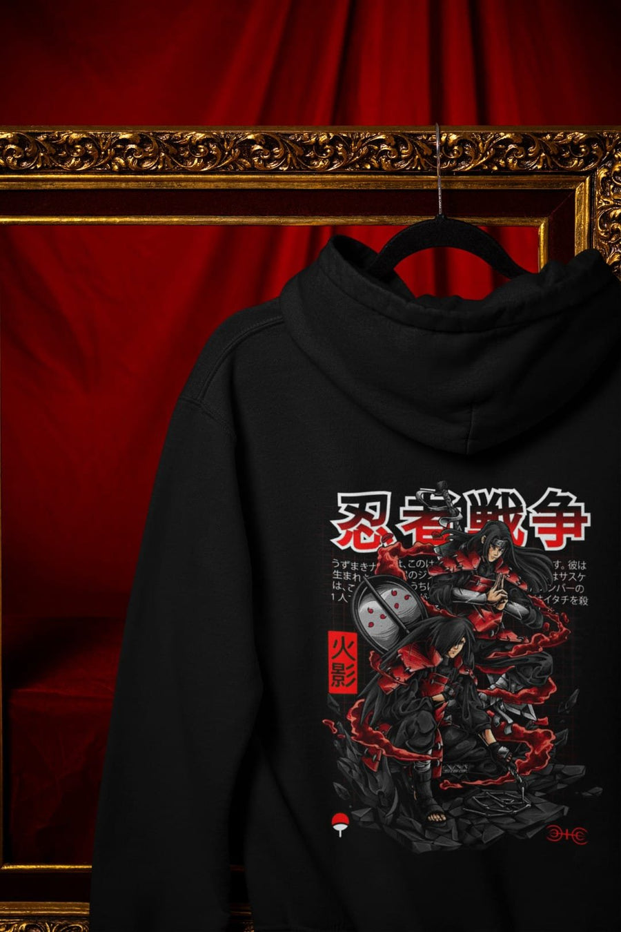 Madara & Hashirama Hooded Sweatshirt – Black