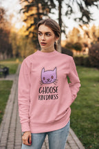 “Choose Kindness” Women’s Sweatshirt – 100% Cotton, Bio-Washed Premium Sweatshirt by dudle