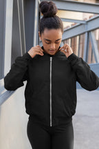 Unisex Black Color Bomber Jacket