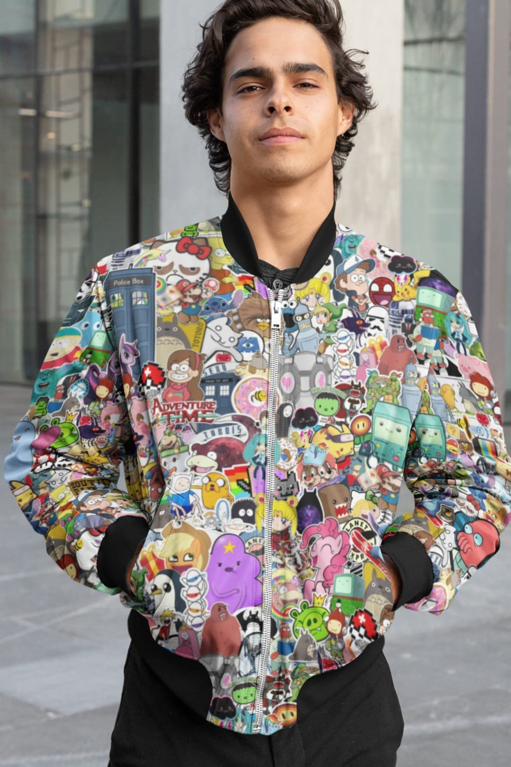 Men’s Adventure Time AOP Bomber Jacket