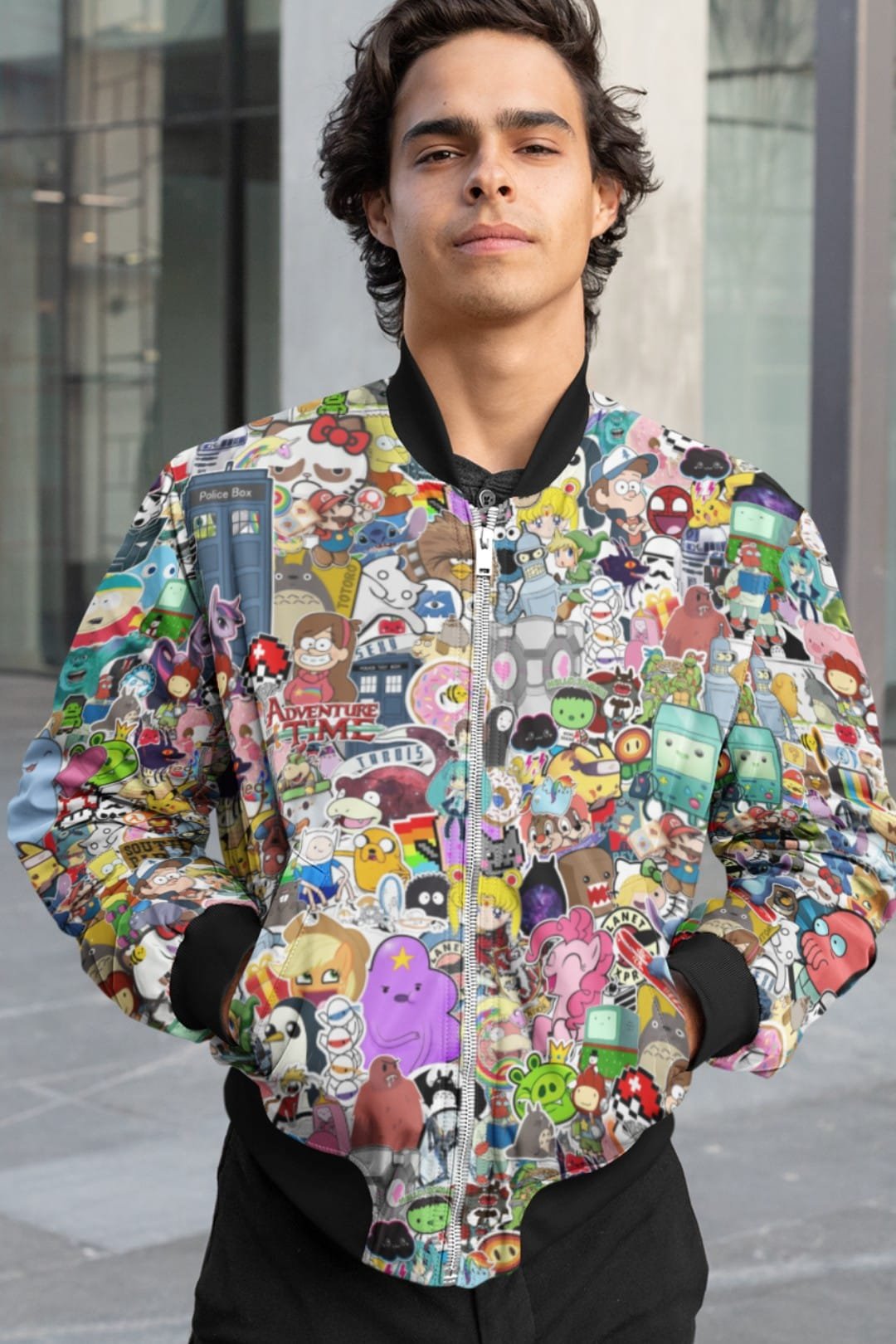 Men’s Adventure Time AOP Bomber Jacket