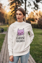 “Choose Kindness” Women’s Sweatshirt – 100% Cotton, Bio-Washed Premium Sweatshirt by dudle