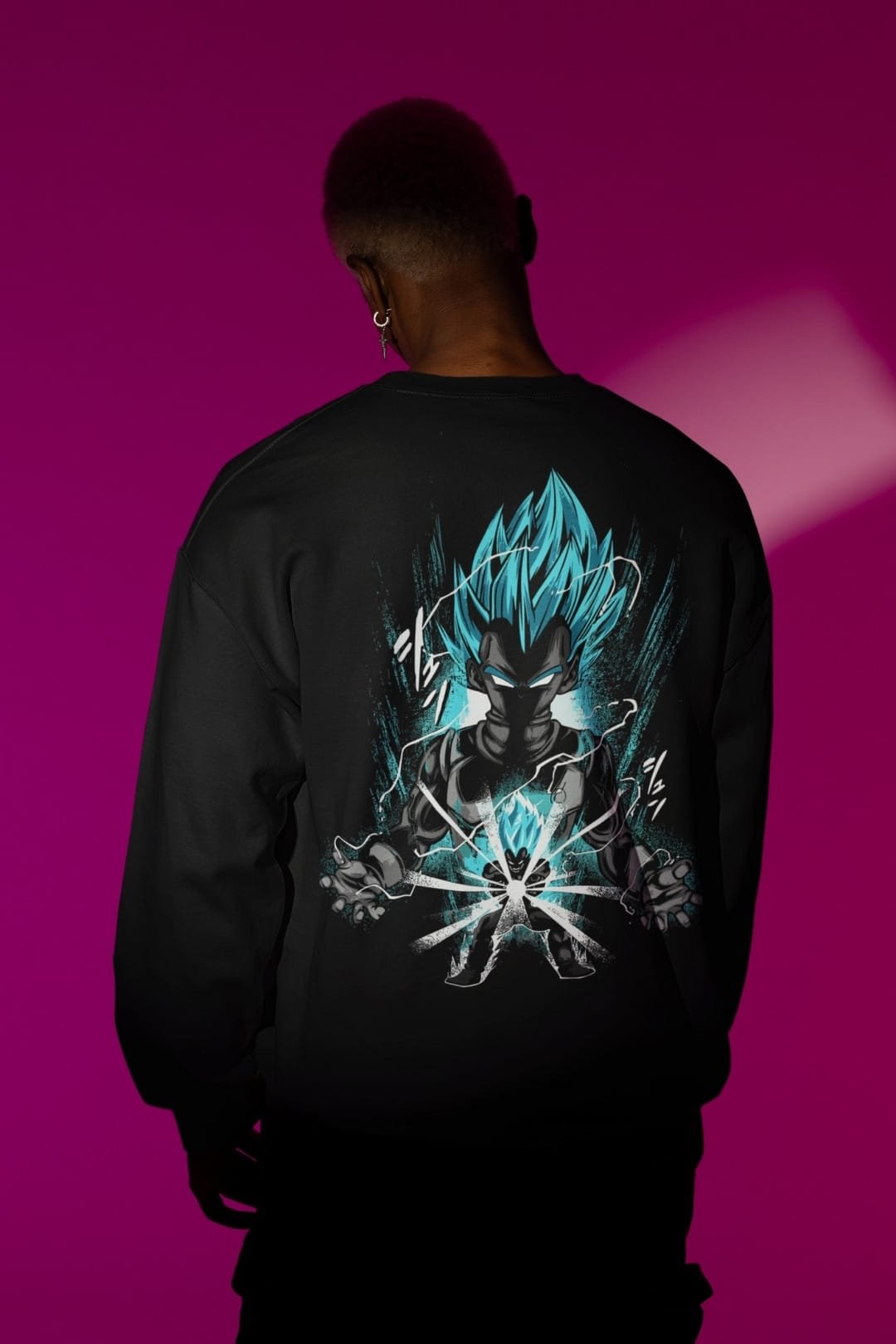 Vegeta Men’s Sweatshirt with Saiyan Crest symbol
