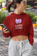 Women’s Cropped Hoodie – Super Combed Maroon ‘Choose Kindness’ Crop Hoodie