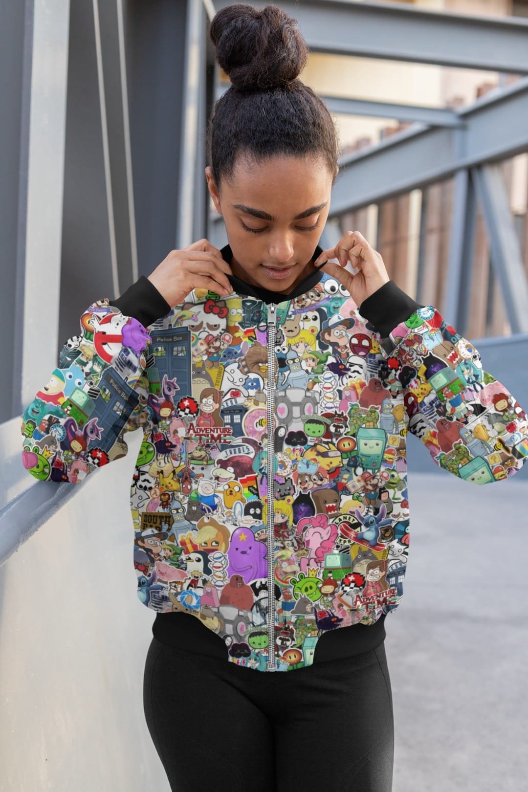 Men’s Adventure Time AOP Bomber Jacket