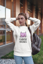 “Choose Kindness” Women’s Sweatshirt – 100% Cotton, Bio-Washed Premium Sweatshirt by dudle