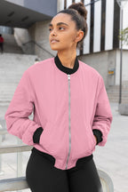Unisex Pink Color Bomber Jacket