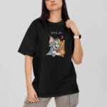 Black Tom and Jerry Oversized Tshirt