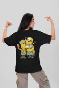 Black Minions Oversized T-Shirt for Women