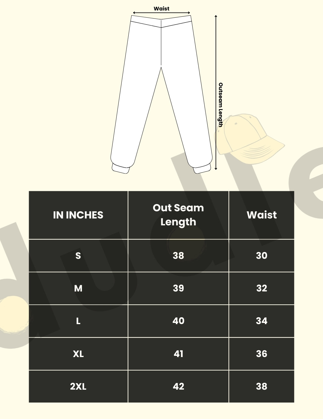 Jogger's Size Chart